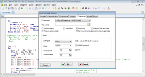 Bascom programmer options menu