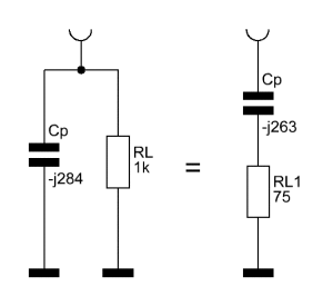 Equivalent circuit for Cp and RL