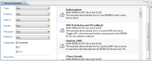 Code examples from the ADSP-BF592 EZ-KIT Lite® Board Suppport Package